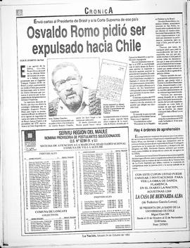 Osvaldo Romo pidió ser expulsado hacia Chile