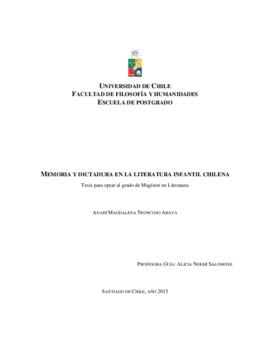 Memoria y Dictadura en la Literatura Infantil Chilena