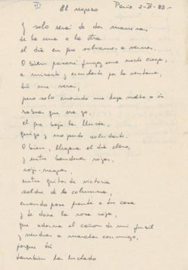 Carta poema El Regreso