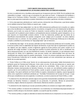 Carta abierta para Michelle Bachelet