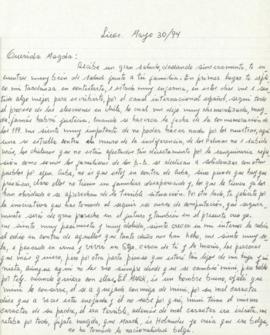 Carta de Alicia Tapia a Magdalena, mayo de 1994