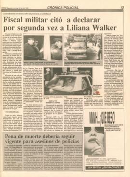 Fiscal militar citó a declarar por segunda vez a Liliana Walker