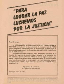 Boletín Para lograr la paz luchemos por la justicia