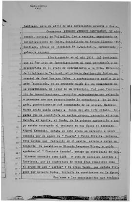 Declaración judicial de Nibaldo Jiménez Santibáñez