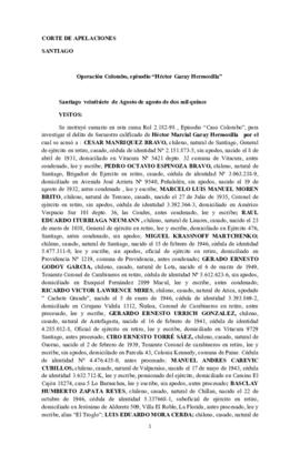 Sentencia de Primera Instancia por el secuestro de Héctor Garay Hermosilla