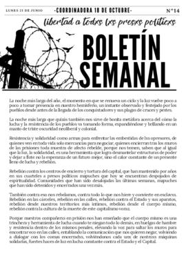 Boletín Semanal Libertad a todxs lxs presxs políticxs Nº14