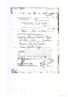 Certificado de nacimiento de Dignaldo Araneda Pizzini