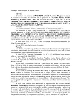 Sentencia de Primera Instancia por el caso de Máximo Gedda Ortiz y Alejandro Parada González