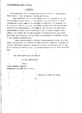 Solicitud de revisión de matricula de Galvarino Sergio Apablaza Guerra al vicerrector de la sede ...
