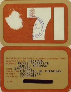 Carnet universitario Sergio Reyes Navarrete