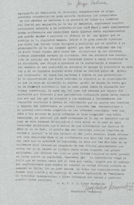 Carta de la AFDD Línea Fundadora a Jorge Palma