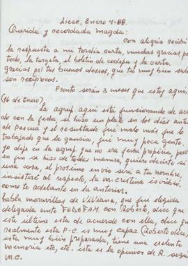 Carta de S. Calderón a Magdalena Navarrete
