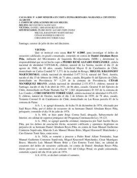 Sentencia de Primera Instancia por el delito de secuestro de Daniel Reyes Piña