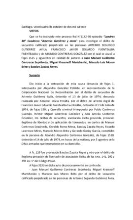 Sentencia de primera instancia por el delito de secuestro de Abundio Contreras González, Artemio ...