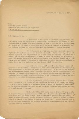 Carta de la AFDD al presidente del Instituto O'Higginiano