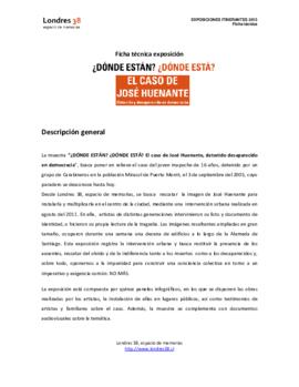 Ficha técnica de exposición itinerante: ¿Dónde están? ¿Dónde está? El caso de José Huenante, dete...