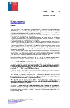 Respuesta parcial de Gendarmería a solicitud de datos de reos y ex-reos del Centro de Detención P...